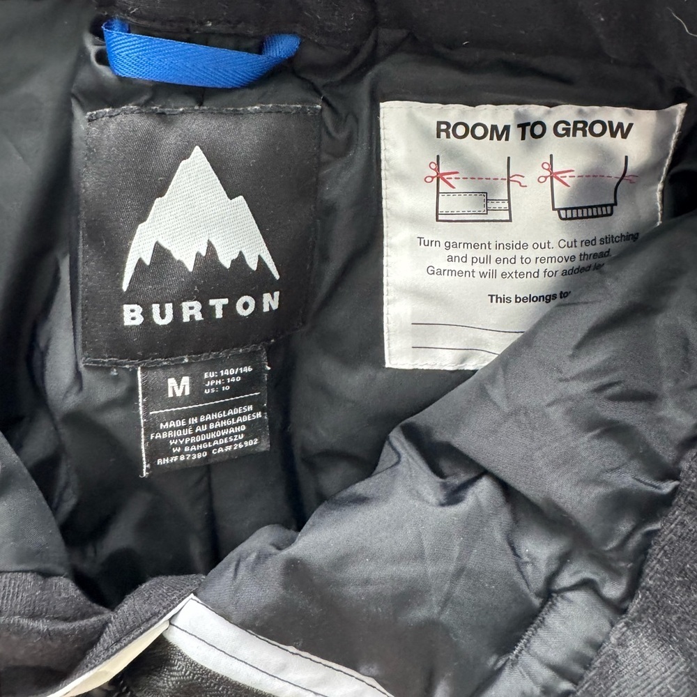 Burton Boys Barnstorm 2L Pants True Black Cosmoblock Size Medium - Picture 5 of 10